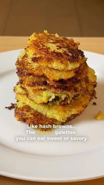 Potato galettes — crispy outside, soft and tender inside.