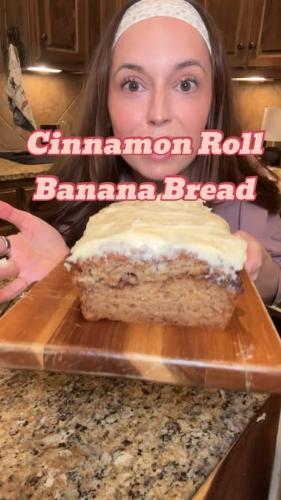 Egg-Free Cinnamon Roll Banana Bread