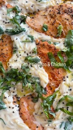 Creamy Boursin Orzo and Chicken
