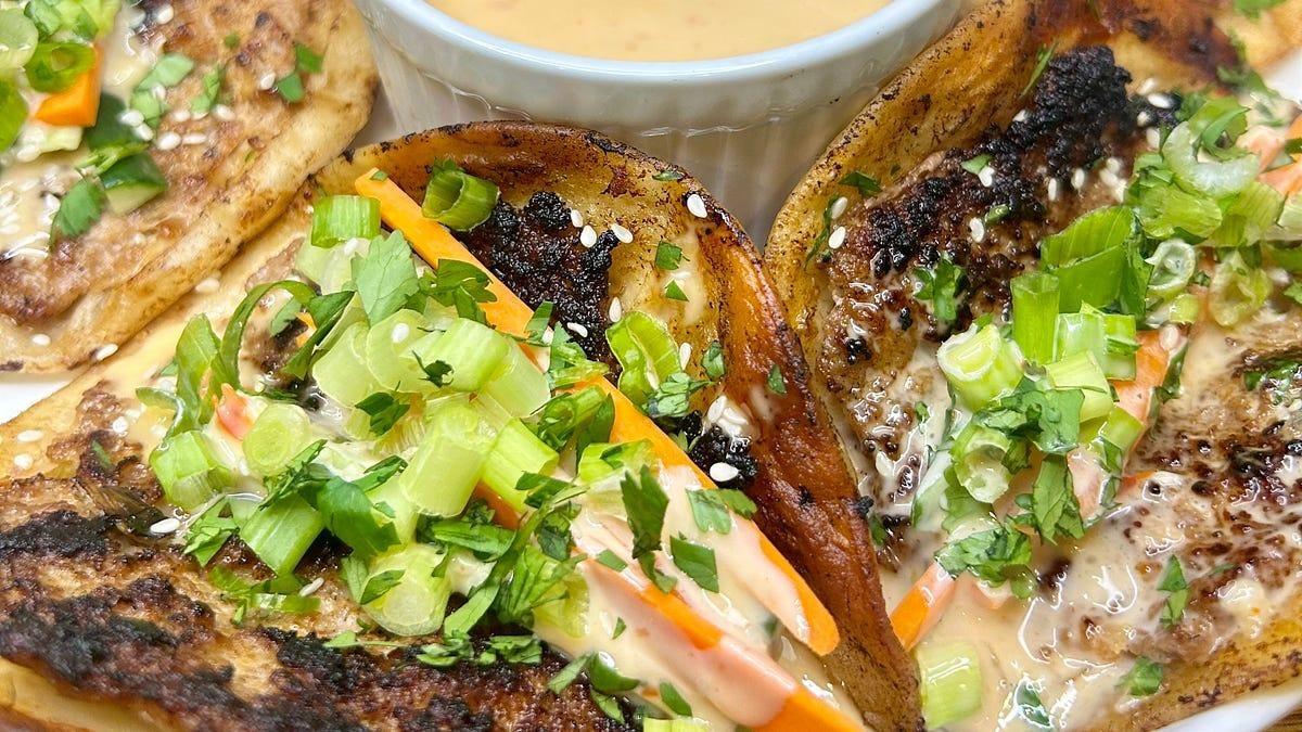 Asian-Inspired Pork Smash Tacos