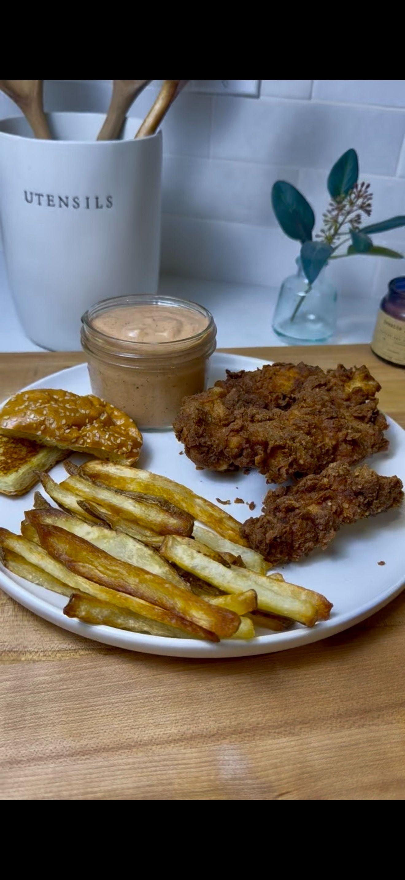 Homemade Raising Cane’s Chicken Fingers with Homemade Cane’s Sauce