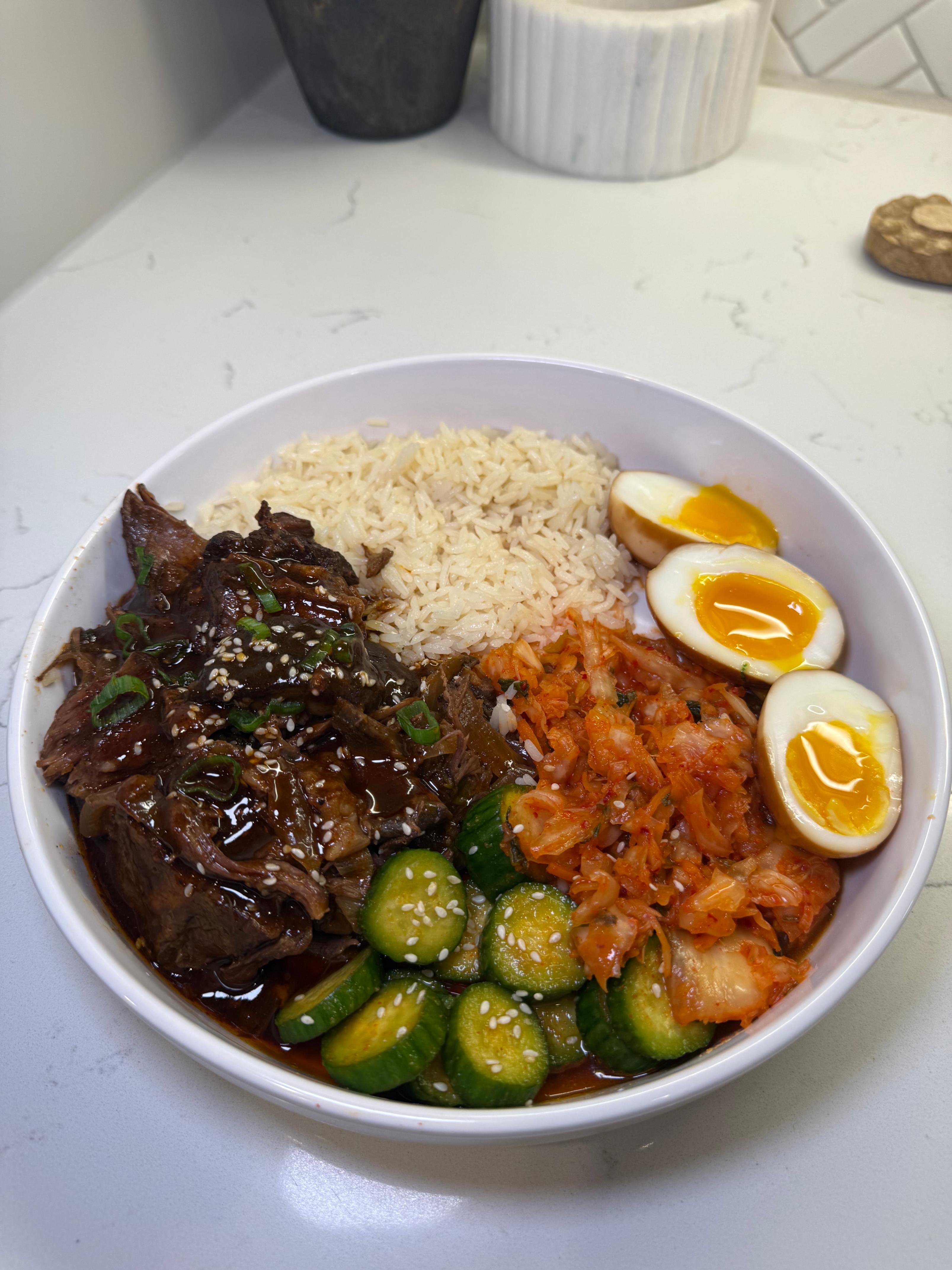 Korean Inspired Braised Beef Bowls (Slow Cooker) 🍲