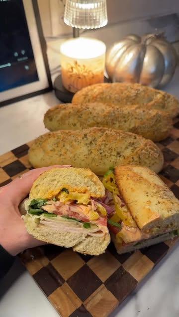 Italian Herb and Cheese Sub Rolls 